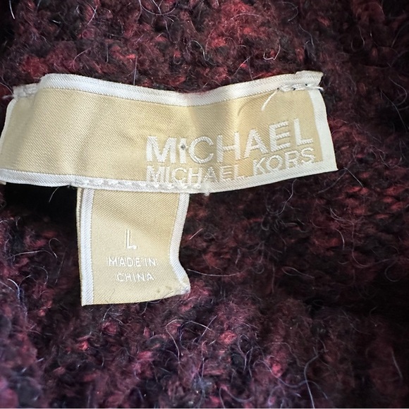 Michael Kors Women’s Size Large Alpaca Blend Turtleneck Two Tone Knit Sweater - Picture 9 of 10